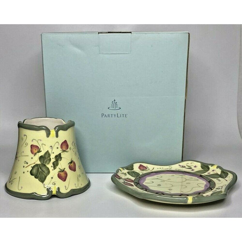 PartyLite Garden Lites Decorative Shade & Tray Retired NIB P15C/P8098